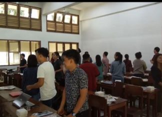 Peserta pelatihan jurnalistik tingkat dasar Sabtu (1/4/ 2018), bertempat di Universitas Sanata Dharma Yogyakarta. (Foto: IST)
