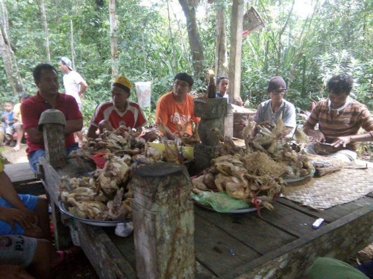 Saat pemberkatan ayam milik masyarkakat dalam ritual adat (Foto : IST/ Frans Lakon)