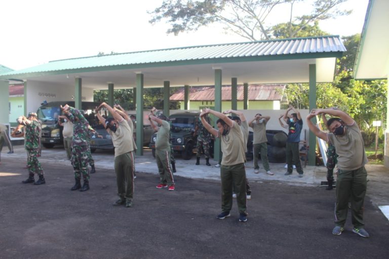 Jaga Kebugaran Anggota Kodim 1203/Ktp Laksanakan Senam Pagi